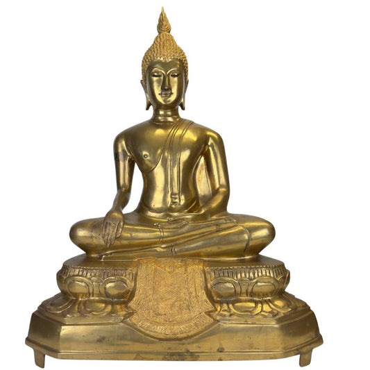 Antieke Thaise Boeddha uit de Rama V periode met authentieke vuurvergulding.