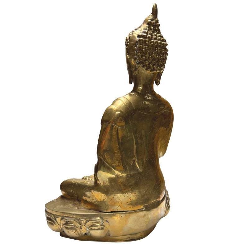 Antieke Tibetaanse bronzen boeddha met vuurverguld oppervlak
