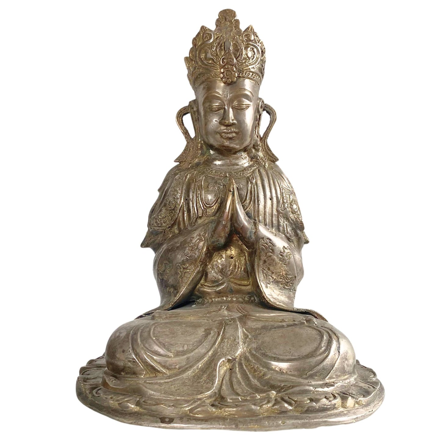 Antieke vuurvergulde Bodhisattva uit Ladakh, 18e eeuw (ca. 1750-1770).