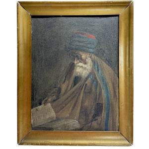 Antiek Portret Rabbijn Yehuda Zeitoun – Tunesische Judaica (Monastir) – ca. 1905