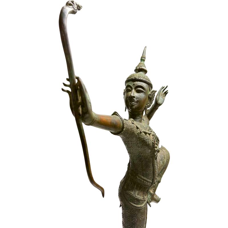 Antieke Thaise figuratieve bronzen kunst met natuurlijke veroudering