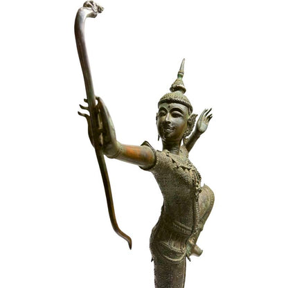 Antieke Thaise figuratieve bronzen kunst met natuurlijke veroudering