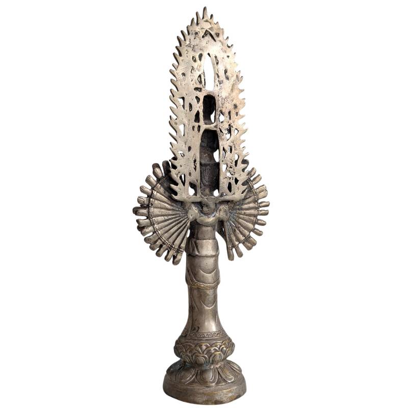 Avalokiteshvara Guanyin sculptuur in brons uit China, Qing-periode