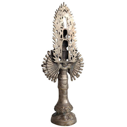 Avalokiteshvara Guanyin sculptuur in brons uit China, Qing-periode