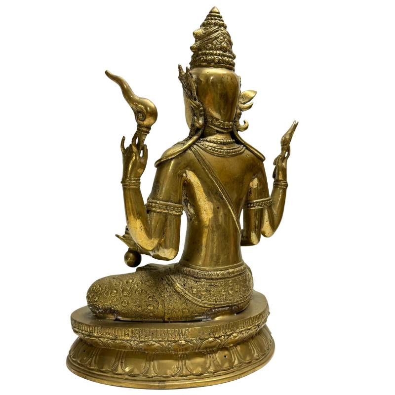 Nepalese Avalokiteshvara als Vajrayana tempelbeeld in brons