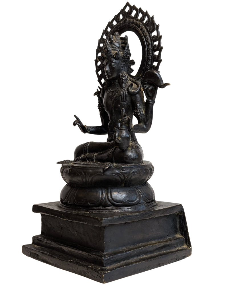 Tibetaans bronzen Avalokiteshvara beeld uit de 18e tot 19e eeuw