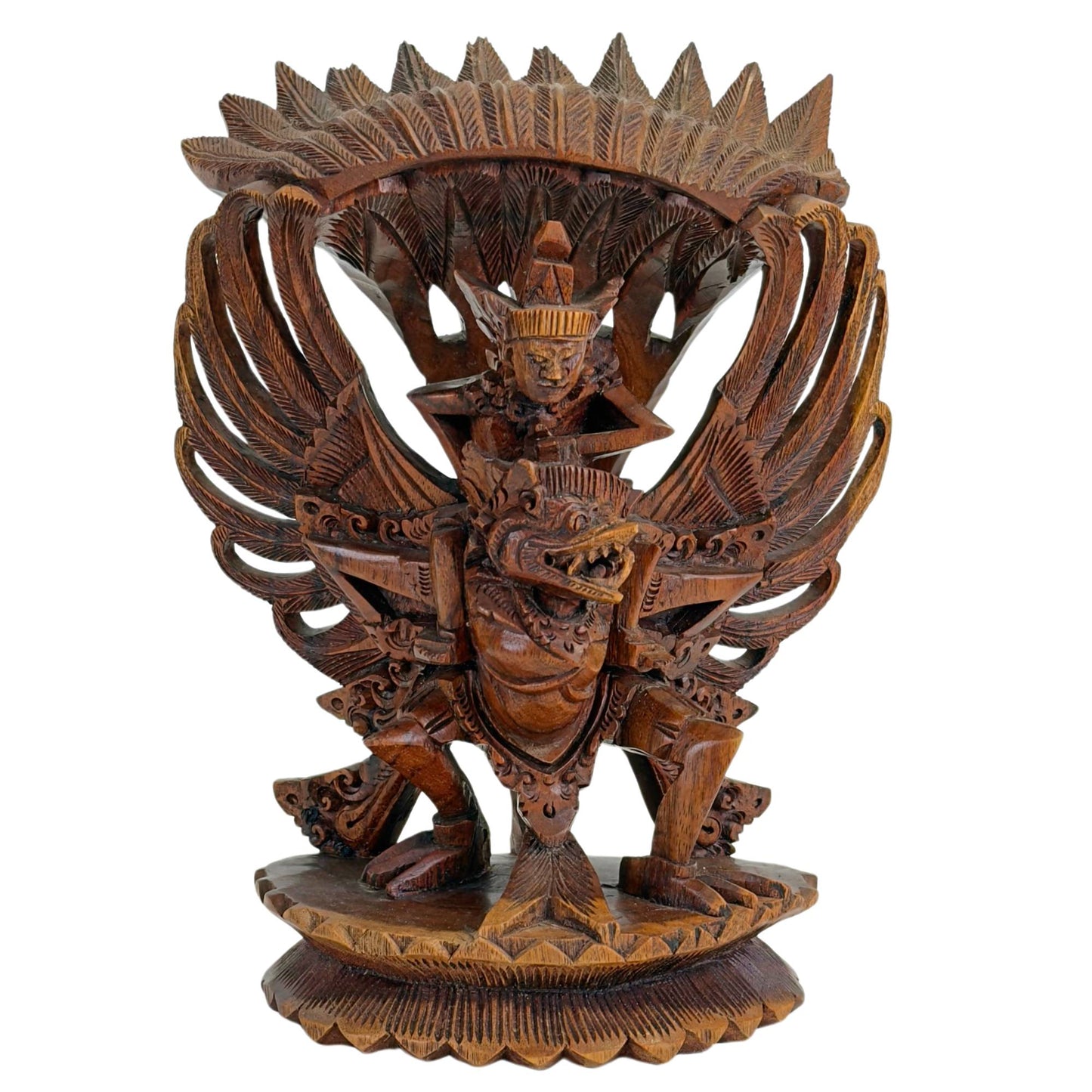 Balinees houten Vishnu op Garuda beeld 24 cm