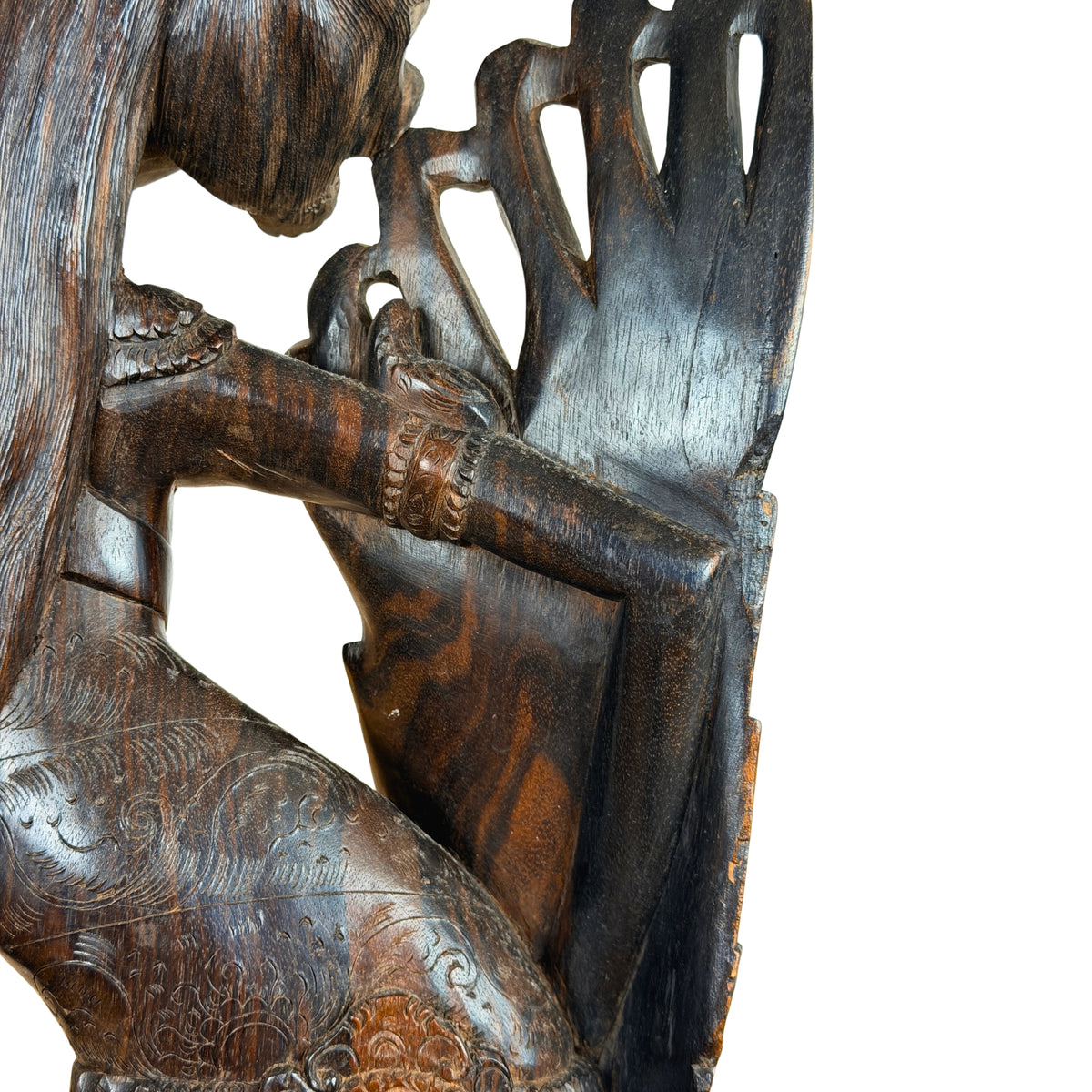 Arm en vleugel in tweekleurig coromandel, detail
