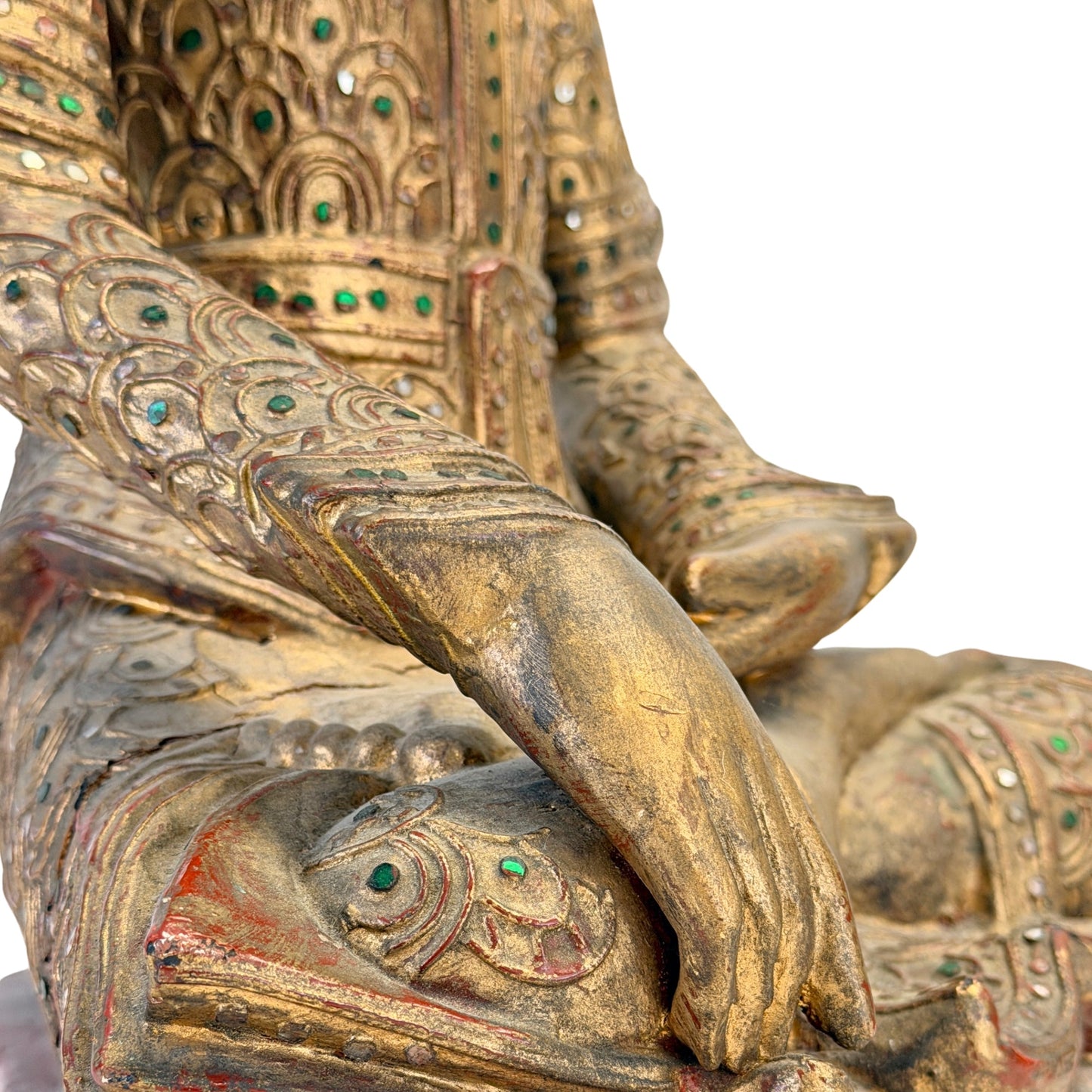Detail van de rechterhand in bhumisparsha mudra, SKU 738