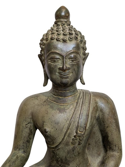 Historisch bronzen Boeddha tempelbeeld uit Birma