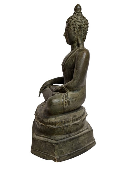Bronzen Boeddha sculptuur uit Birma, tempelgebruik