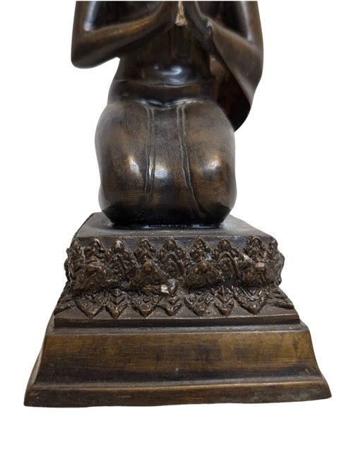 Bronzen Boeddha uit Birma in Anjali mudra, 18e tot 19e eeuw