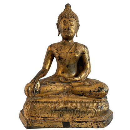 Birmaans Mandalay boeddhabeeld in brons met originele vergulding, 19e eeuw, Lot 159