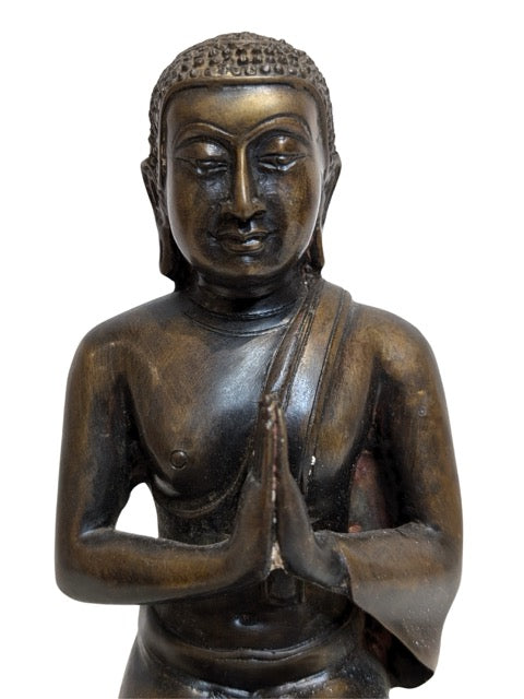 Birmese bronzen Boeddha tempelbeeld in Anjali mudra