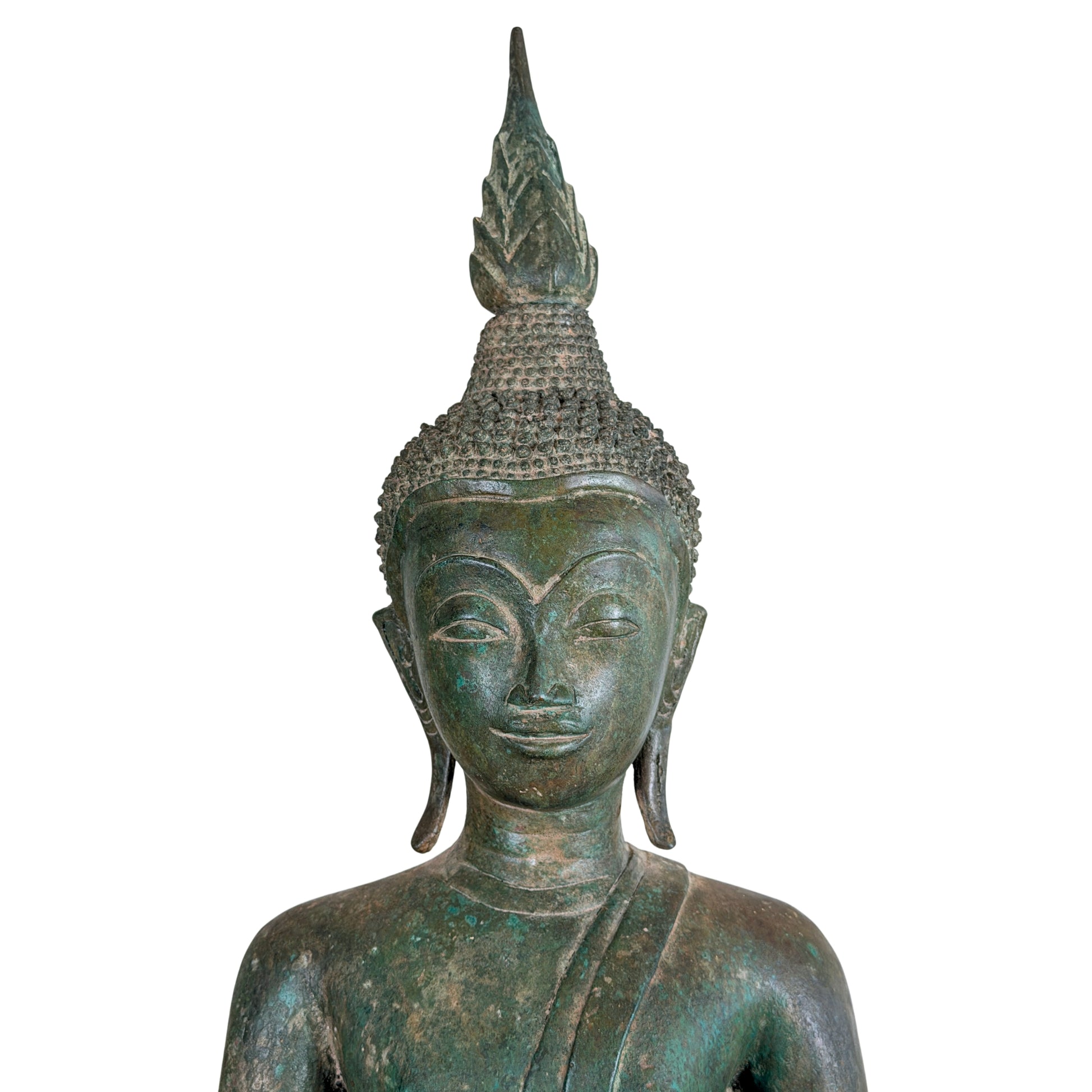 19e-eeuwse Birmese bronzen Shakyamuni Boeddha op olifantentroon – Lot 755 – opname 02