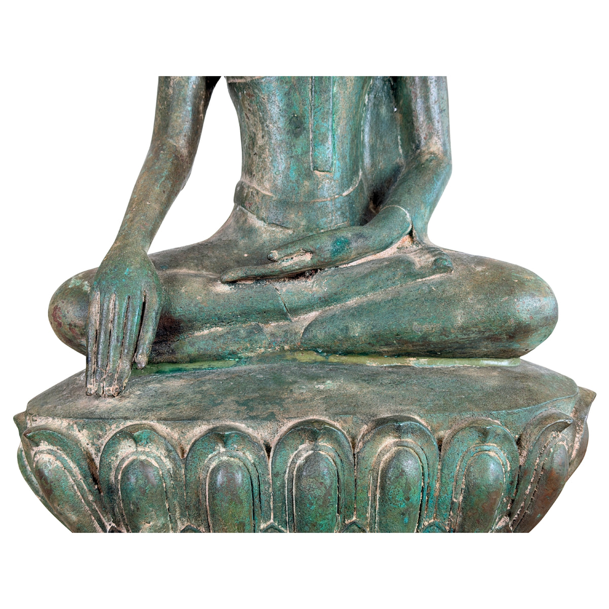 19e-eeuwse Birmese bronzen Shakyamuni Boeddha op olifantentroon – Lot 755 – opname 03