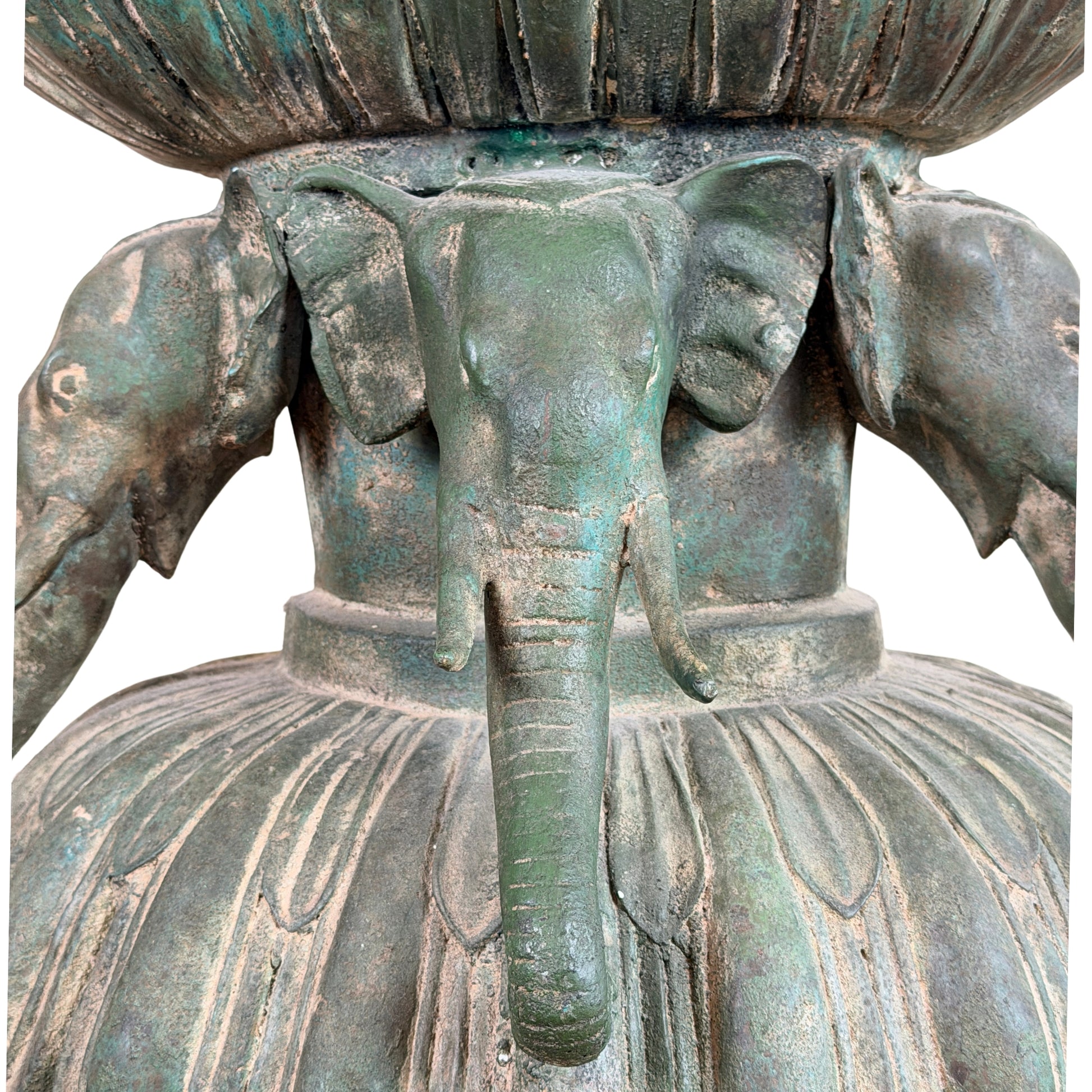 19e-eeuwse Birmese bronzen Shakyamuni Boeddha op olifantentroon – Lot 755 – opname 04