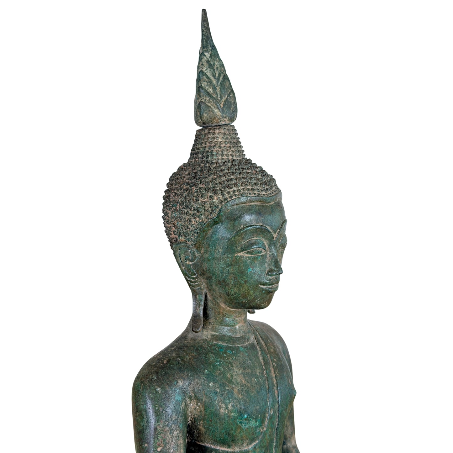19e-eeuwse Birmese bronzen Shakyamuni Boeddha op olifantentroon – Lot 755 – opname 06