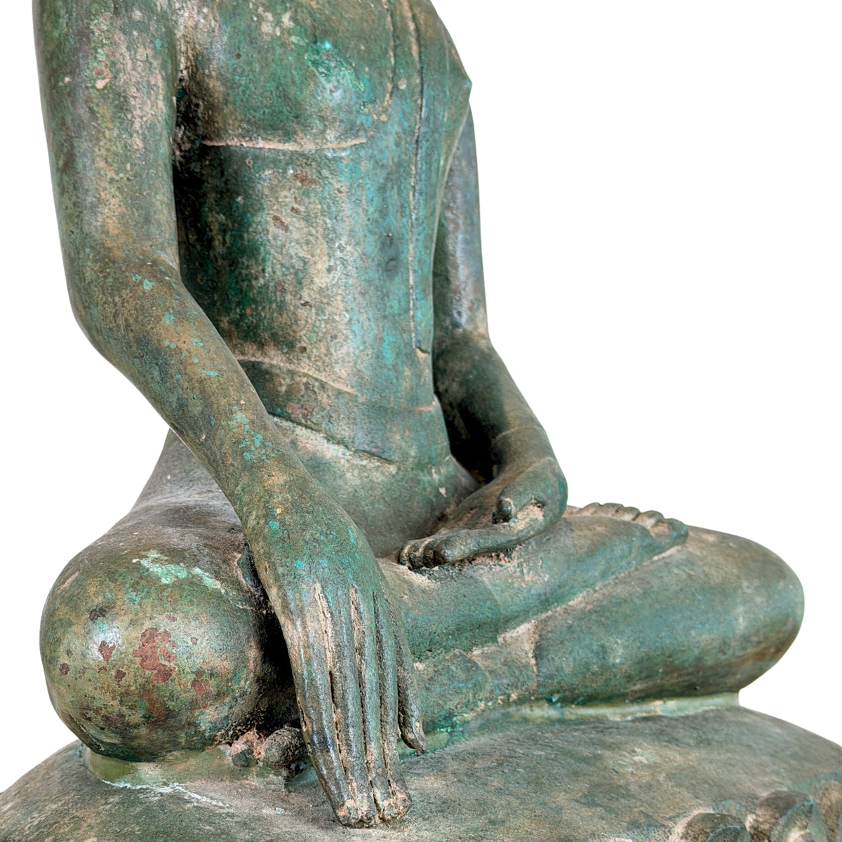 19e-eeuwse Birmese bronzen Shakyamuni Boeddha op olifantentroon – Lot 755 – opname 07