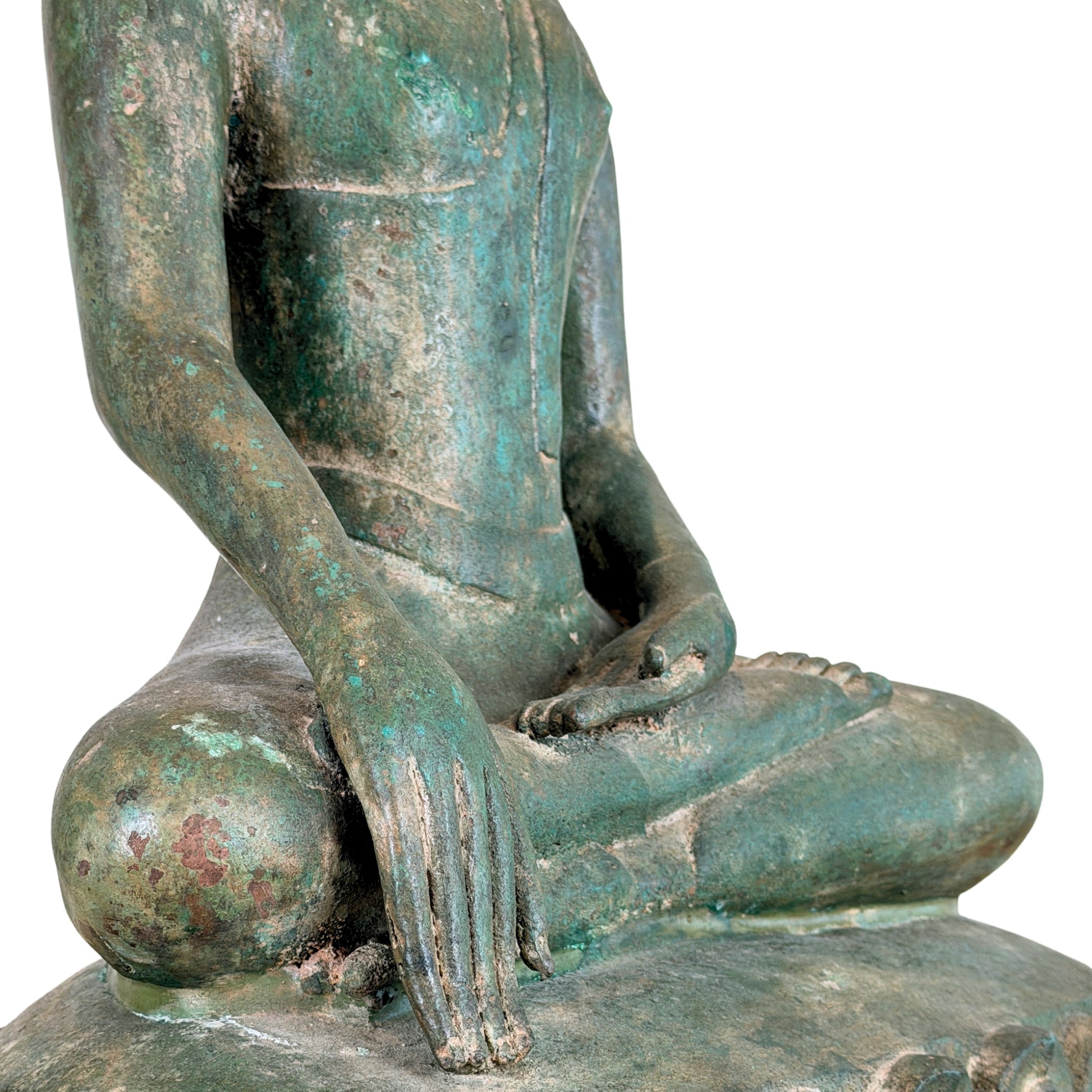 19e-eeuwse Birmese bronzen Shakyamuni Boeddha op olifantentroon – Lot 755 – opname 07