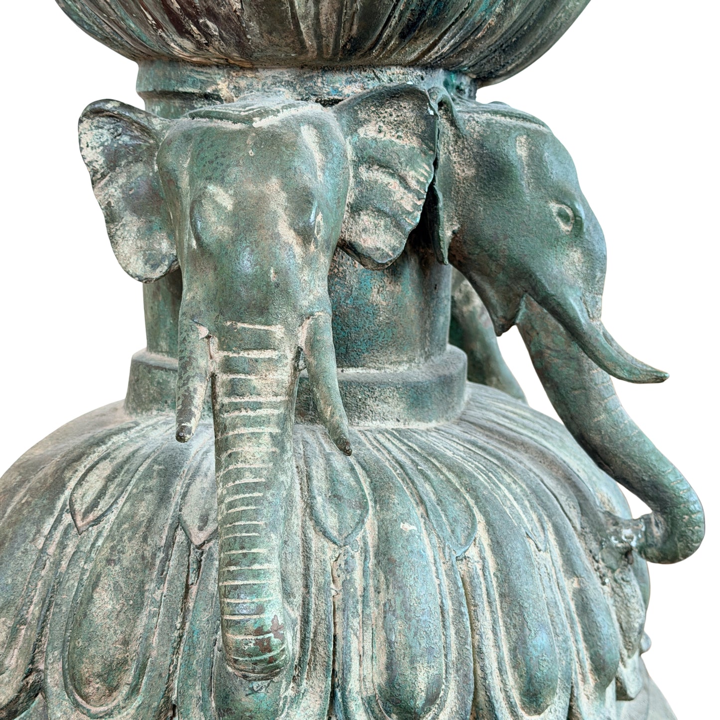 19e-eeuwse Birmese bronzen Shakyamuni Boeddha op olifantentroon – Lot 755 – opname 09