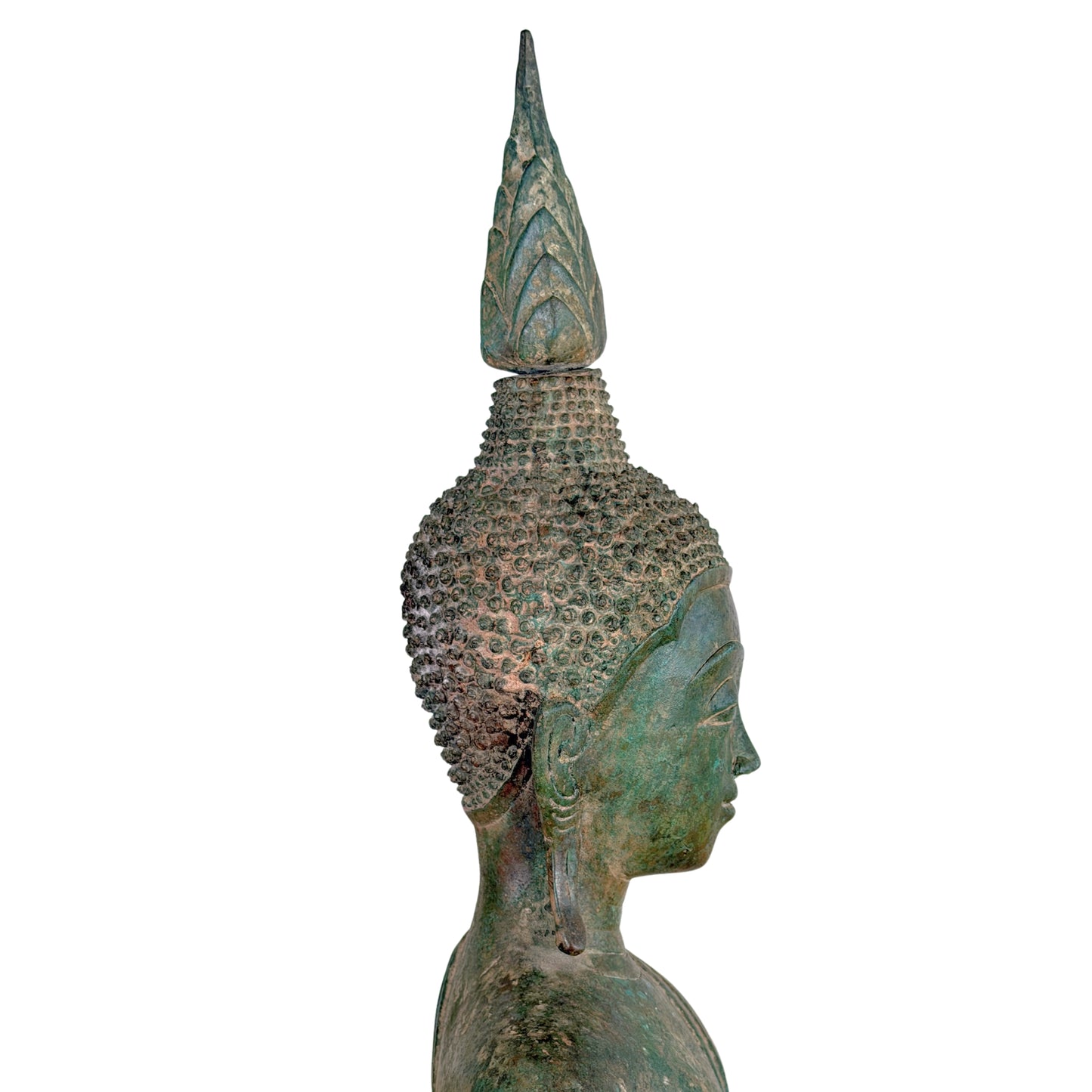 19e-eeuwse Birmese bronzen Shakyamuni Boeddha op olifantentroon – Lot 755 – opname 11