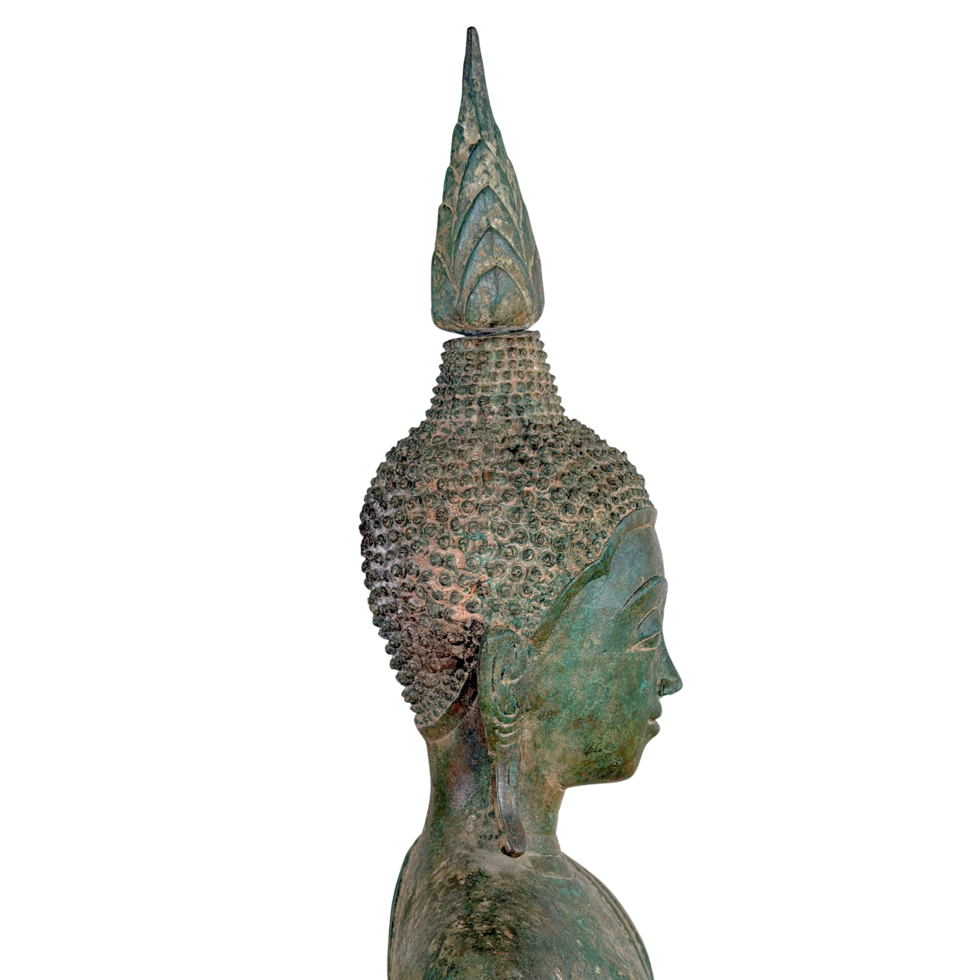 19e-eeuwse Birmese bronzen Shakyamuni Boeddha op olifantentroon – Lot 755 – opname 11