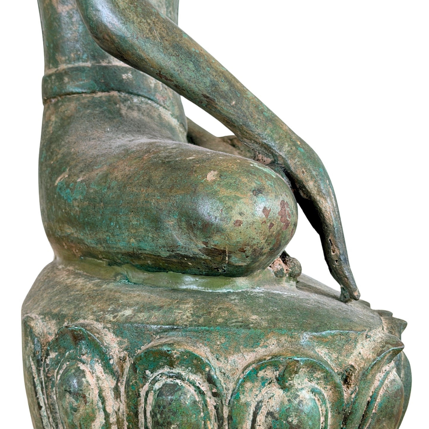 19e-eeuwse Birmese bronzen Shakyamuni Boeddha op olifantentroon – Lot 755 – opname 12