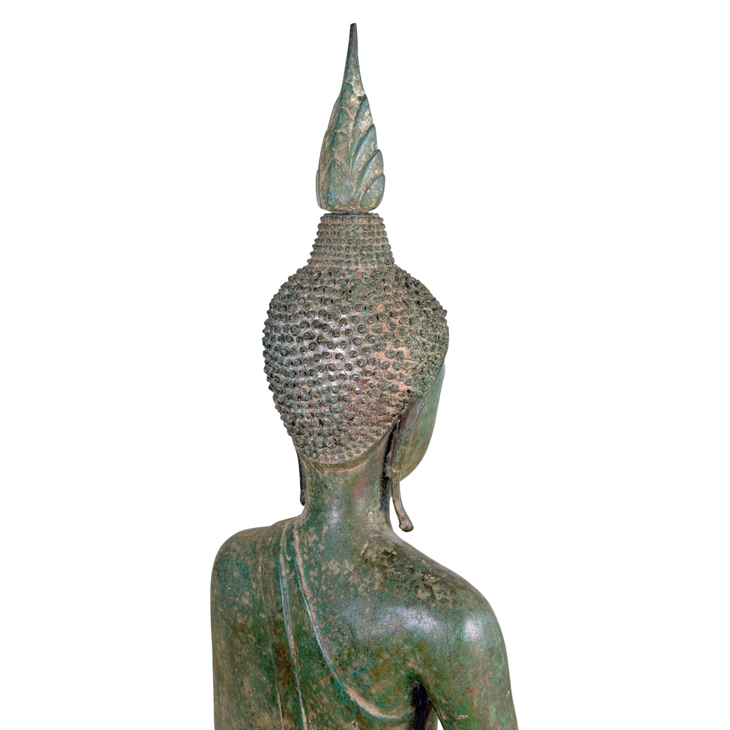 19e-eeuwse Birmese bronzen Shakyamuni Boeddha op olifantentroon – Lot 755 – opname 15