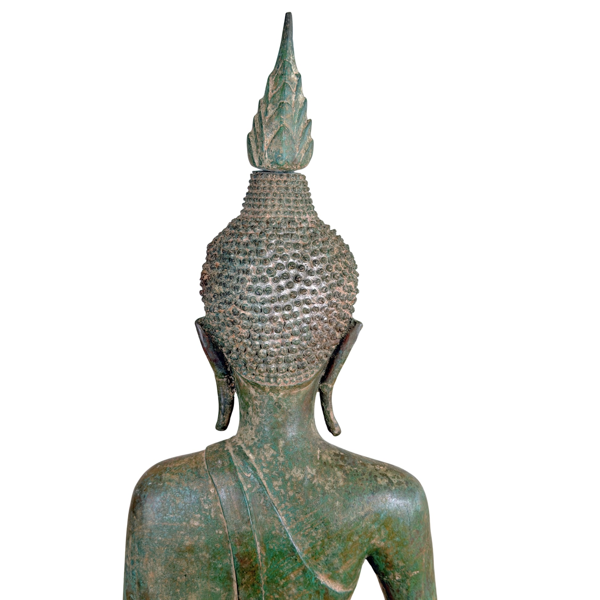 19e-eeuwse Birmese bronzen Shakyamuni Boeddha op olifantentroon – Lot 755 – opname 18