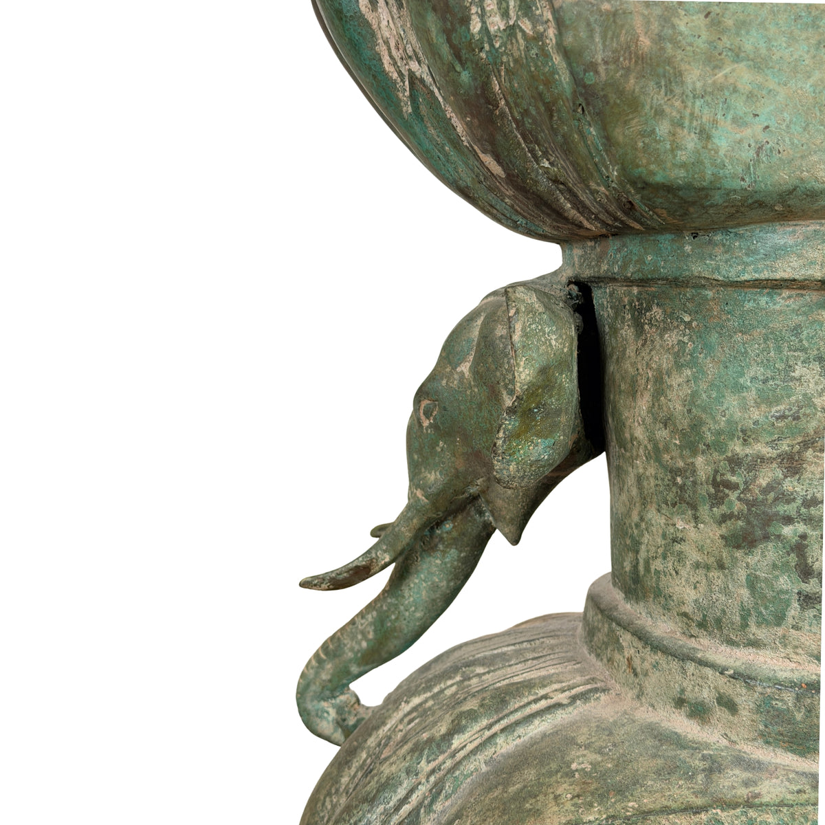 19e-eeuwse Birmese bronzen Shakyamuni Boeddha op olifantentroon – Lot 755 – opname 20