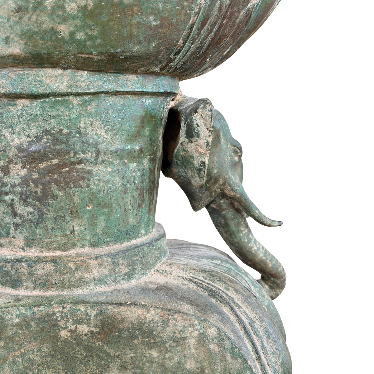 19e-eeuwse Birmese bronzen Shakyamuni Boeddha op olifantentroon – Lot 755 – opname 21