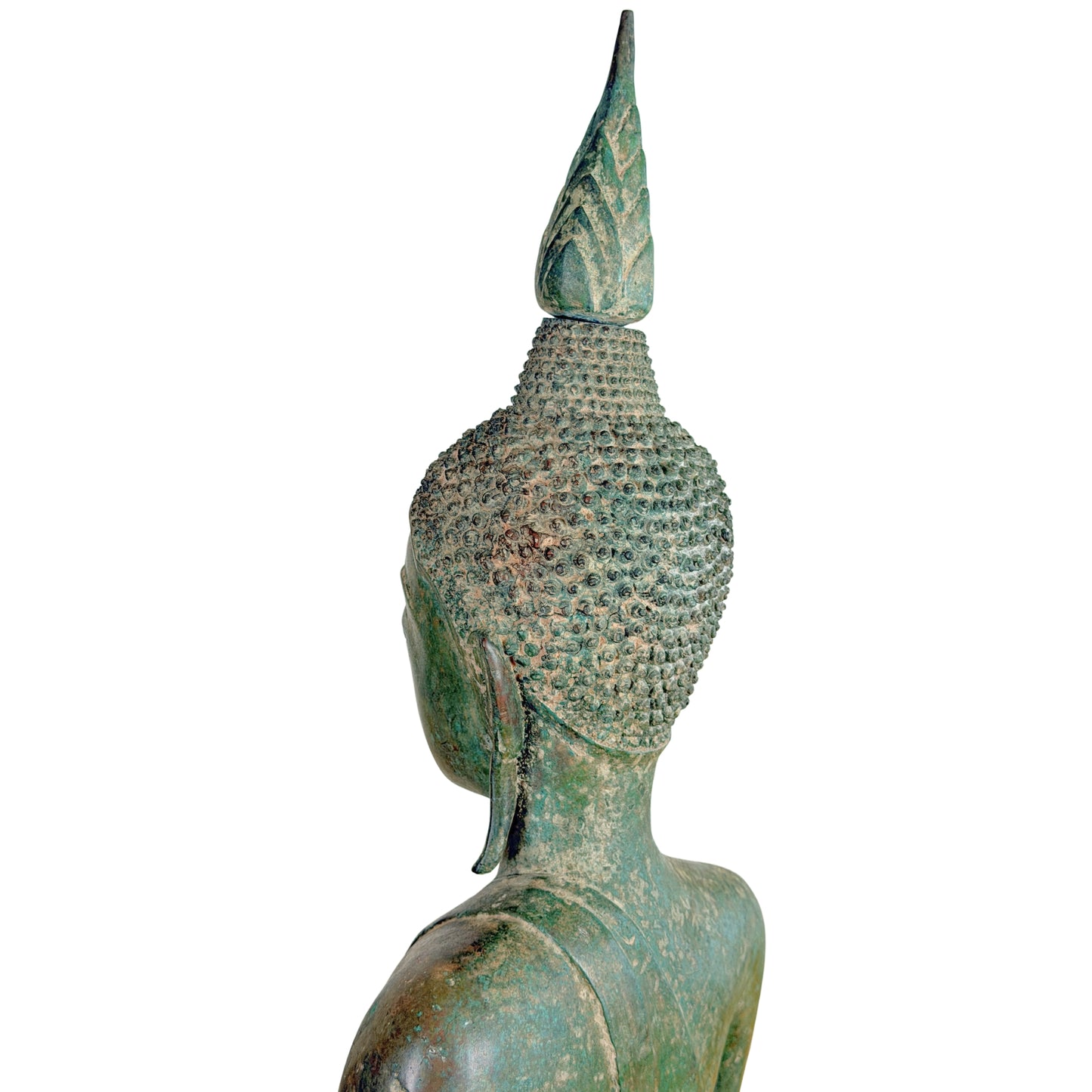 19e-eeuwse Birmese bronzen Shakyamuni Boeddha op olifantentroon – Lot 755 – opname 23