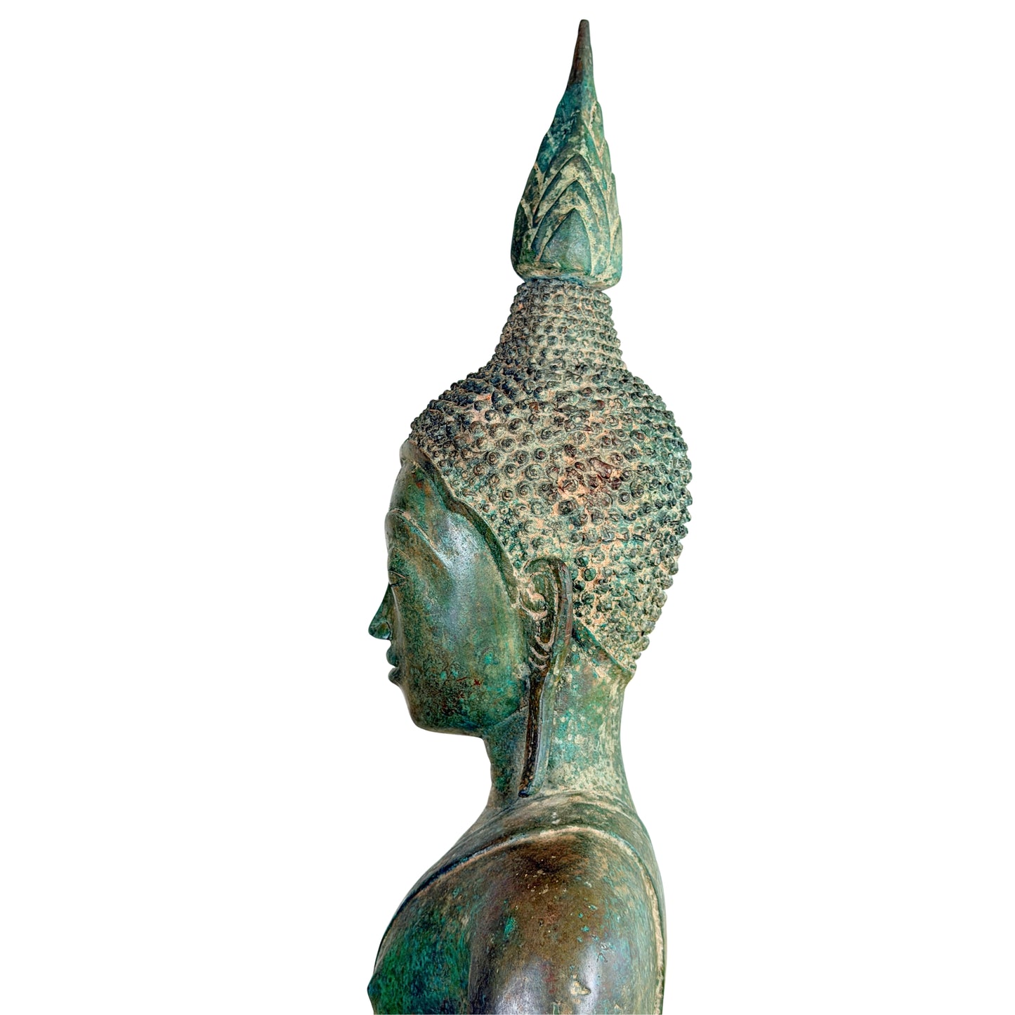 19e-eeuwse Birmese bronzen Shakyamuni Boeddha op olifantentroon – Lot 755 – opname 26
