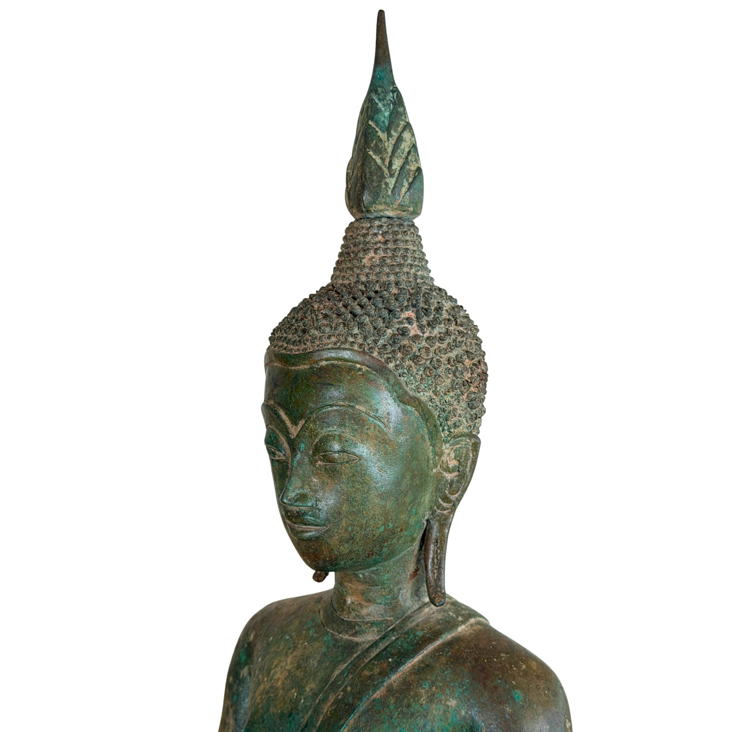 19e-eeuwse Birmese bronzen Shakyamuni Boeddha op olifantentroon – Lot 755 – opname 29