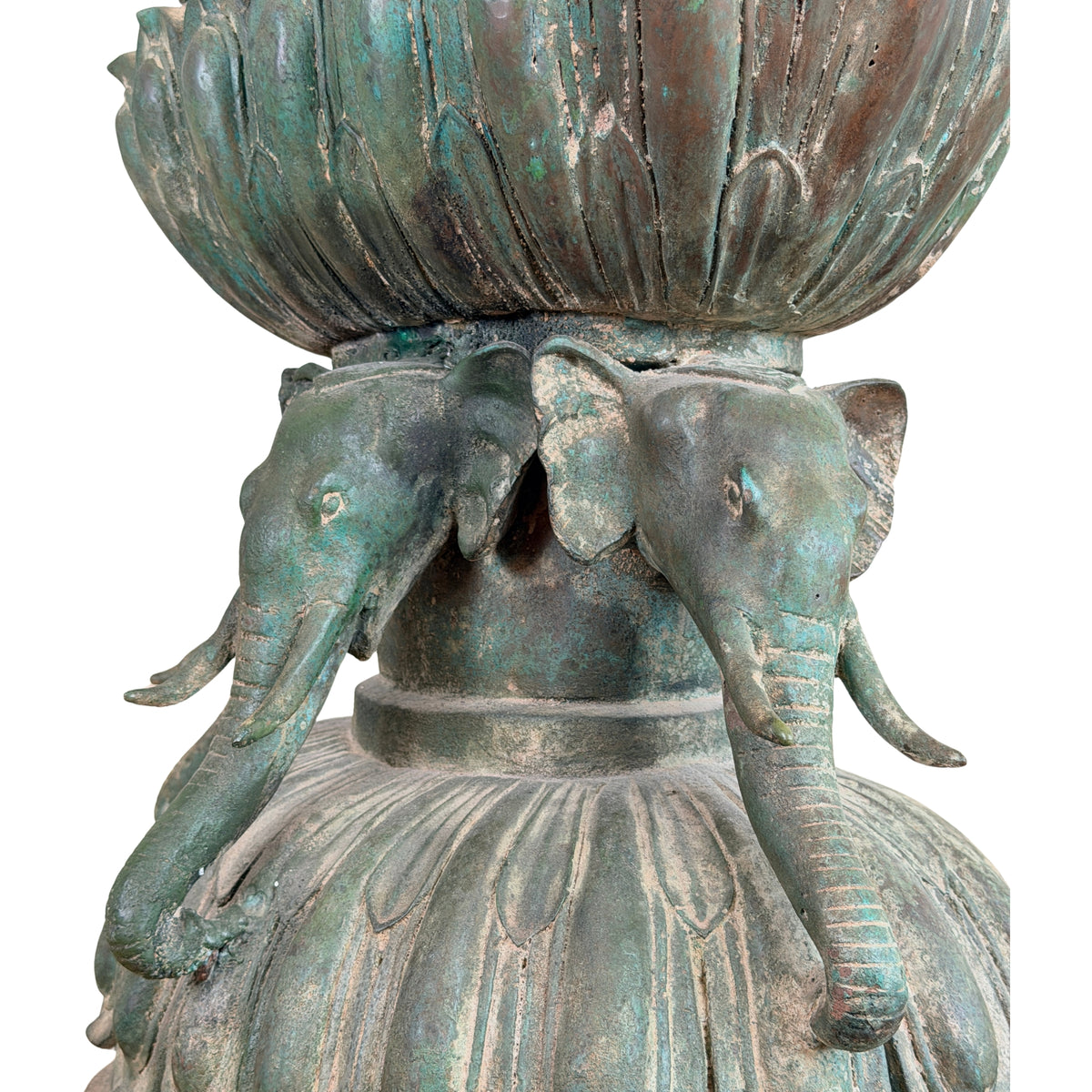 19e-eeuwse Birmese bronzen Shakyamuni Boeddha op olifantentroon – Lot 755 – opname 31