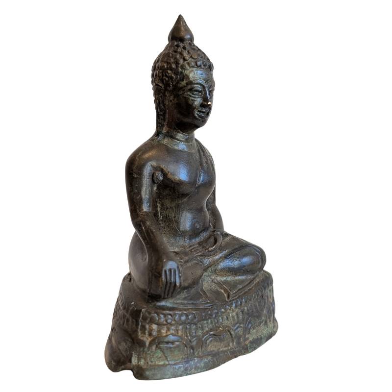 Boeddha in aardaanraking-mudra van brons