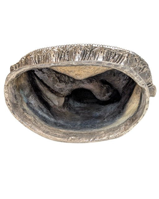 Nepalese Boeddha in zilverkleurige koperlegering Vitarka mudra
