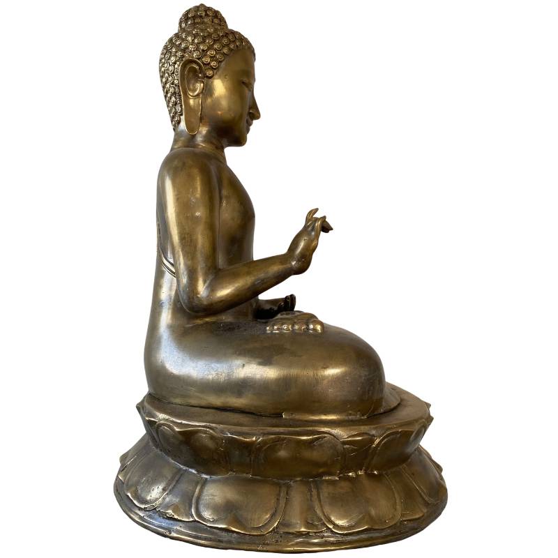 Javaans Boeddha beeld uit Indonesië in brons