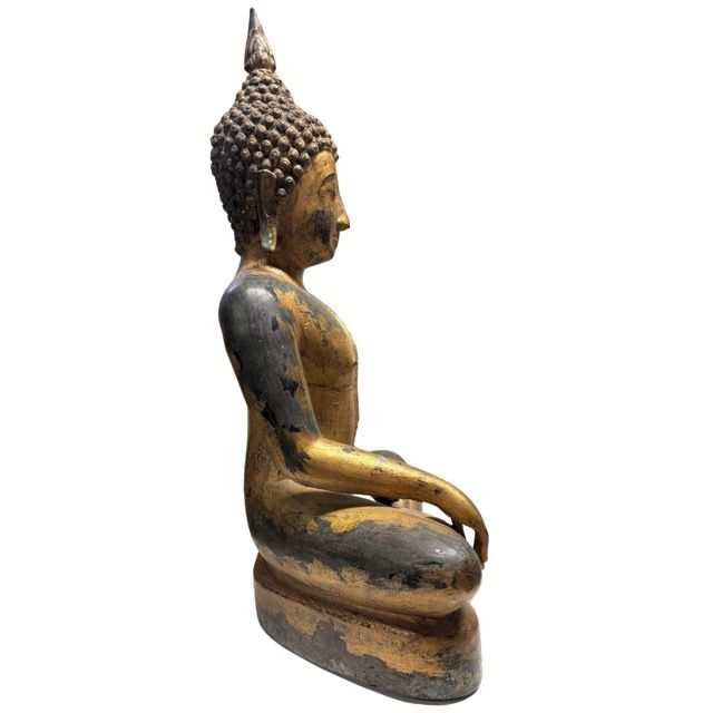 Antiek Boeddha beeld uit Thailand in bronzen uitvoering