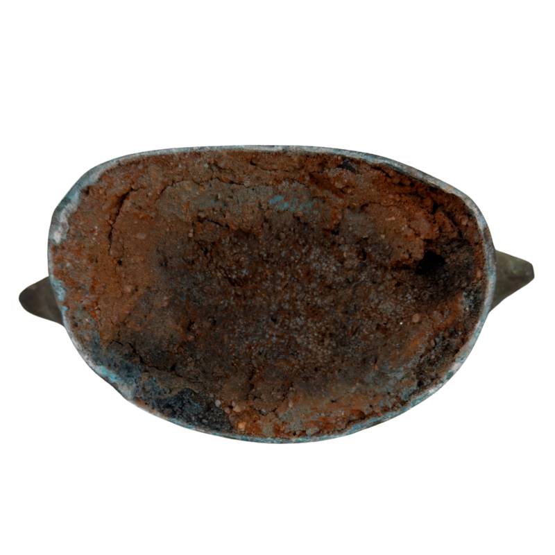 Antieke Thaise bronzen Boeddha op lotusbasis – detail