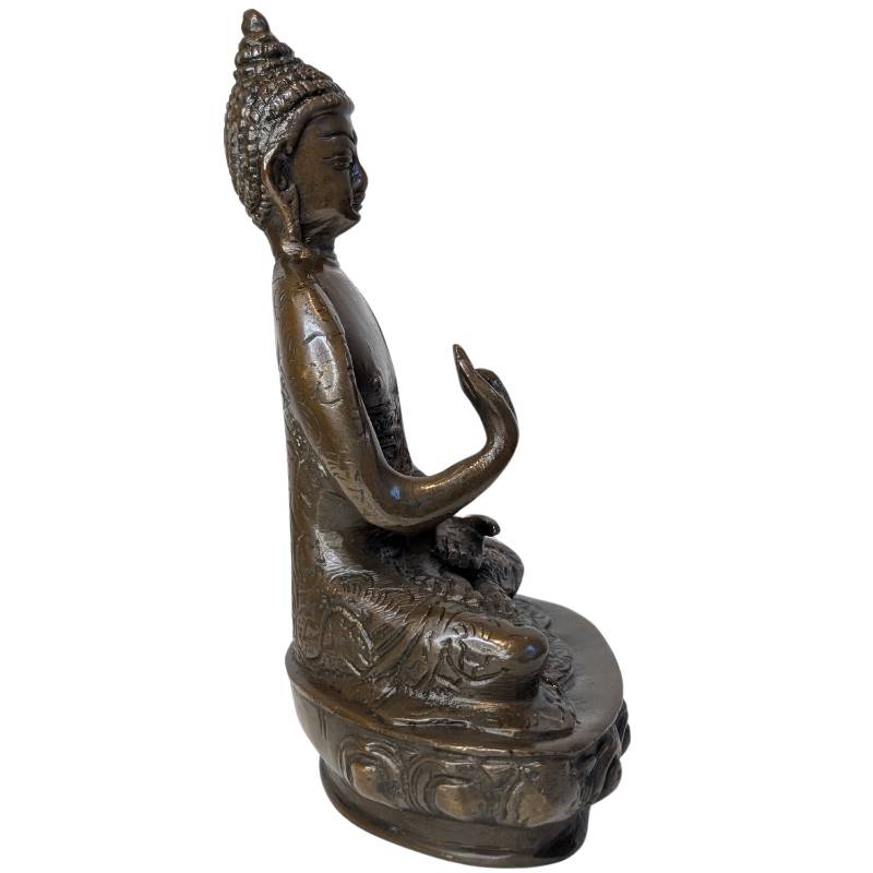 Klassiek boeddhabeeld van brons in zittende houding