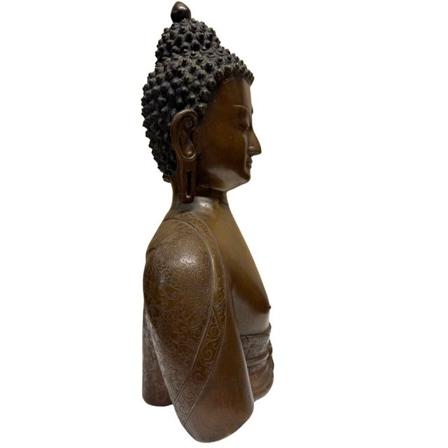 Bronzen Boeddha buste uit Nepal in Newar stijl