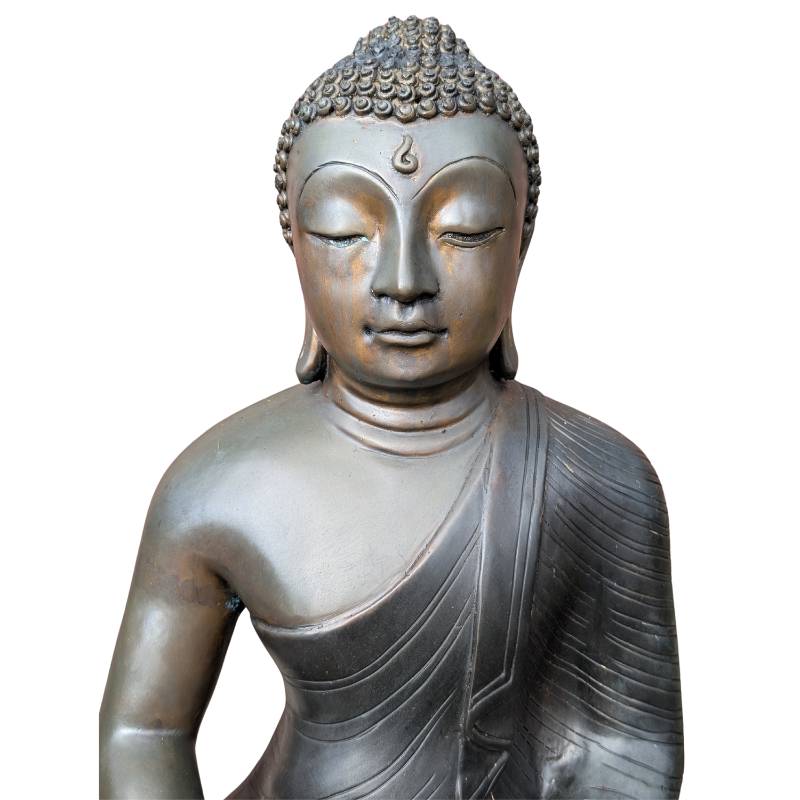 Bronzestatue des Buddha in Dhyana-Mudra aus Sri Lanka