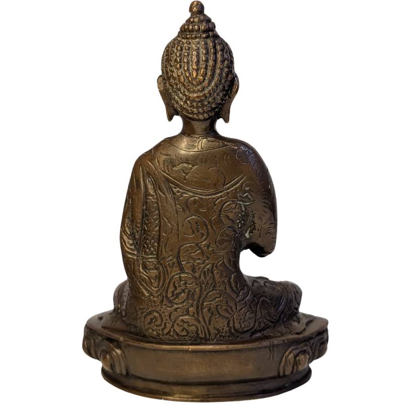 Boeddhafiguur van brons met lotusvoet