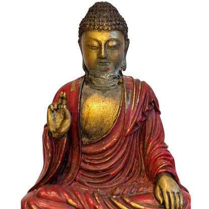 Bronzen Boeddhabeeld uit de 19e eeuw in abhaya mudra