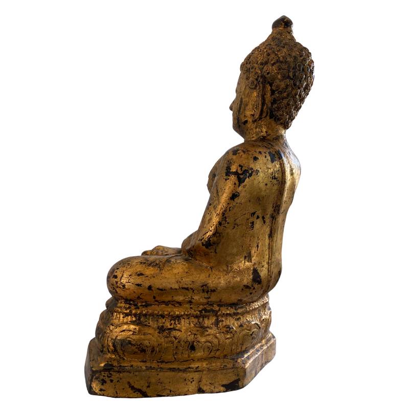 Birmaans Mandalay boeddhabeeld in brons met originele vergulding, Lot 159