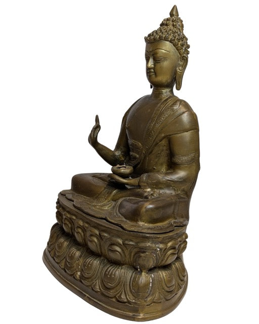 Boeddhabeeld uit Tibet met vuurvergulding antiek
