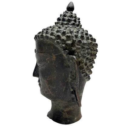 boeddhahoofd brons himalaya spirituele uitstraling natuurlijke patina 