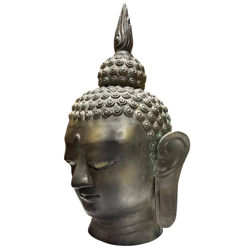 Boeddhistische hoofdsculptuur uit China, gemaakt als tempelobject in de moderne periode